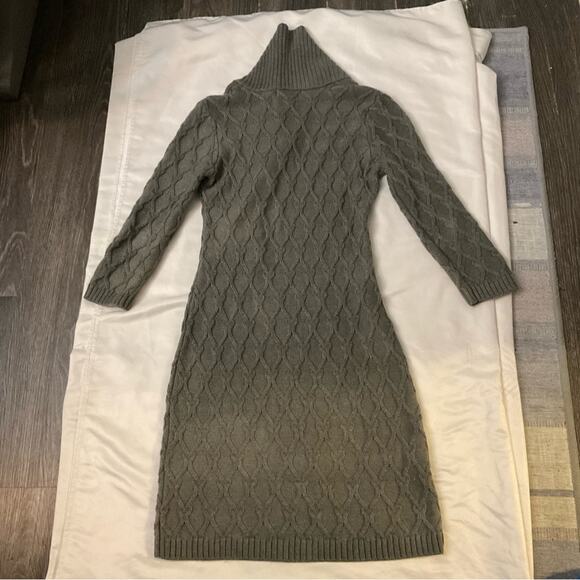 Calvin Klein Gray Cable Knit Shift Sweater Dress S Winter Cozycore Corporate - Picture 6 of 11